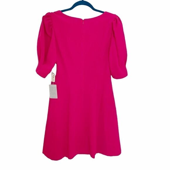 NWT Eliza J Fuschia Pouf Sleeve Dress - Picture 2 of 8